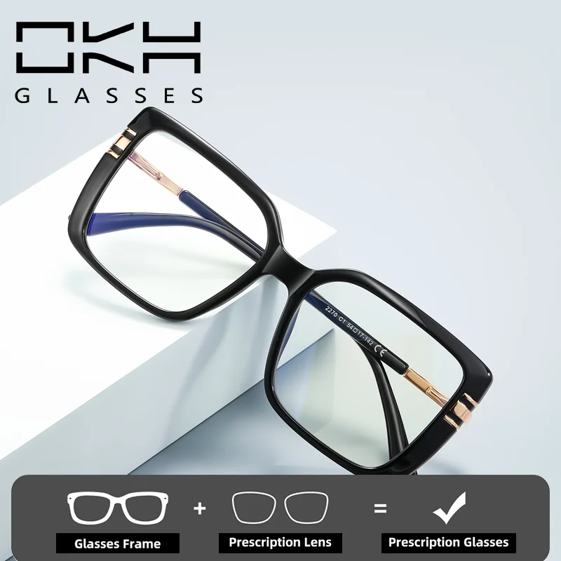 OKH New Fashion Big Frame Women's Luxury Anti Blue Blocking Glasses Prescription Reading Eyewear Myopia Hyperopia
OKH New Fashion Big Frame Women's Luxury Anti Blue Blocking Glasses Prescription Reading Eyewear Myopia Hyperopia