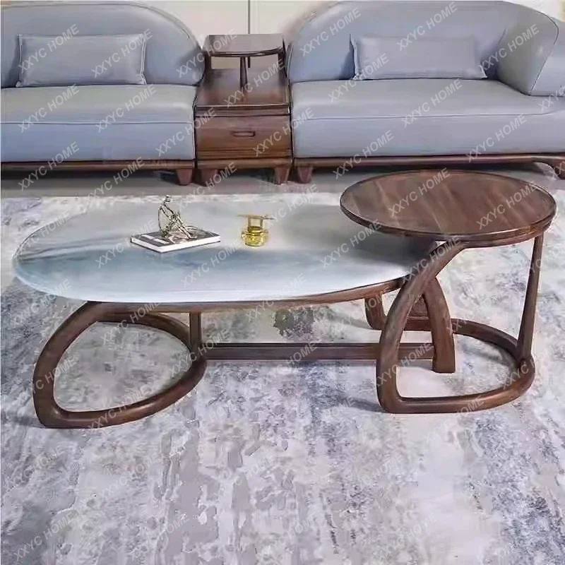 A North American black wood walnut marble coffee table new luxury living room furniture
A North American black wood walnut marble coffee table new luxury living room furniture