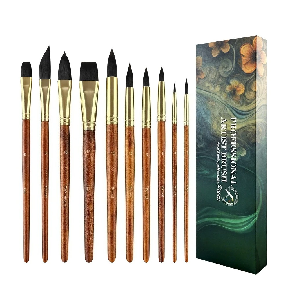 10 Pcs of Imitation Goat Hair Brushes Mixed Set Tips Art Specific High-quality Watercolor Watercolor Powder Short Rod Brushes
10 Pcs of Imitation Goat Hair Brushes Mixed Set Tips Art Specific High-quality Watercolor Watercolor Powder Short Rod Brushes