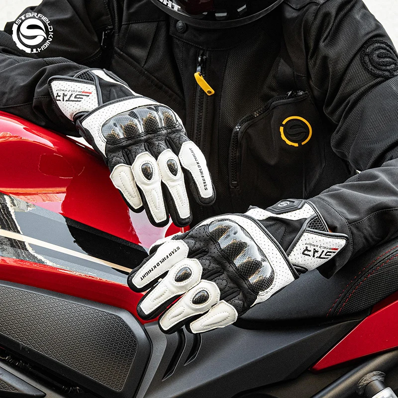 SFK Full Finger Motorcycle Riding Gloves Carbon Fiber Protection New Summer Breathable Real Goat Leather Non-slip Wear-resistant
SFK Full Finger Motorcycle Riding Gloves Carbon Fiber Protection New Summer Breathable Real Goat Leather Non-slip Wear-resistant
