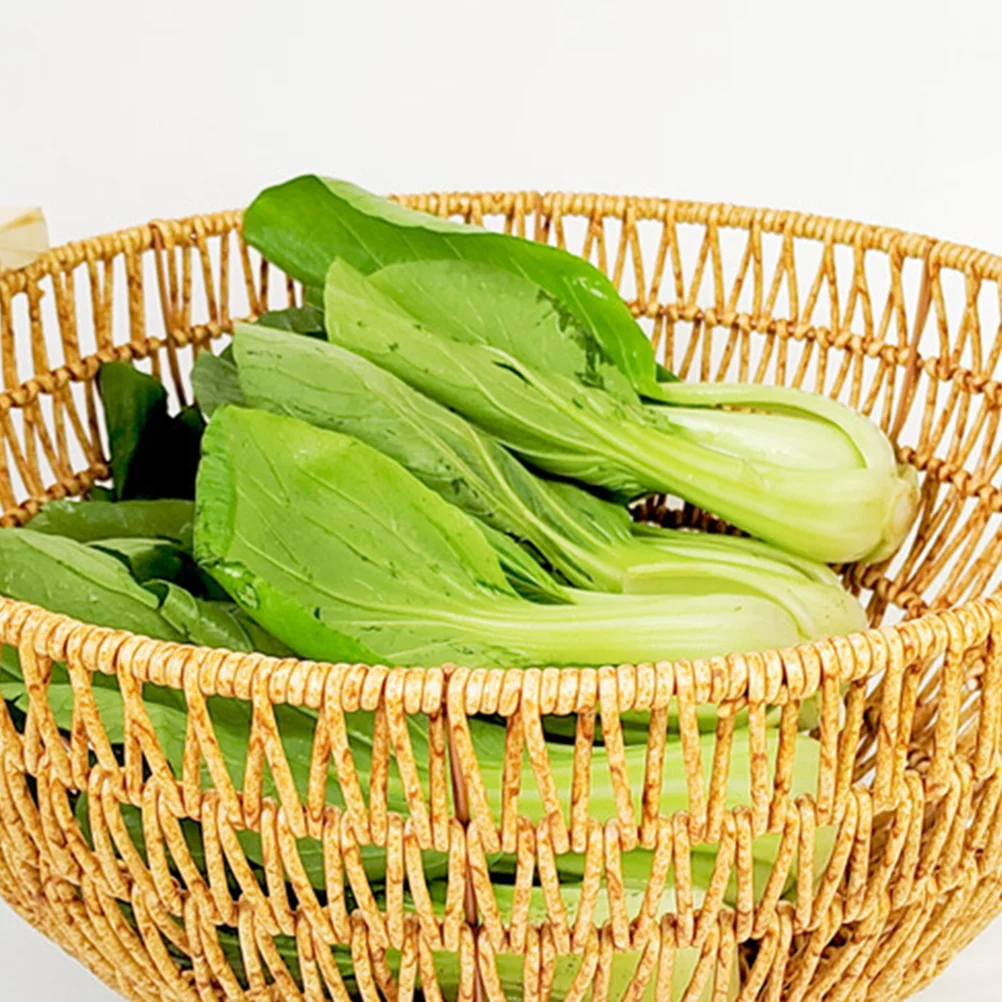 s H woven Imitation Rattan Basket for Fruits Bread Vegetables Kitchen Countertop Garden Gathering Wire Baskets Storage Solution
s H woven Imitation Rattan Basket for Fruits Bread Vegetables Kitchen Countertop Garden Gathering Wire Baskets Storage Solution