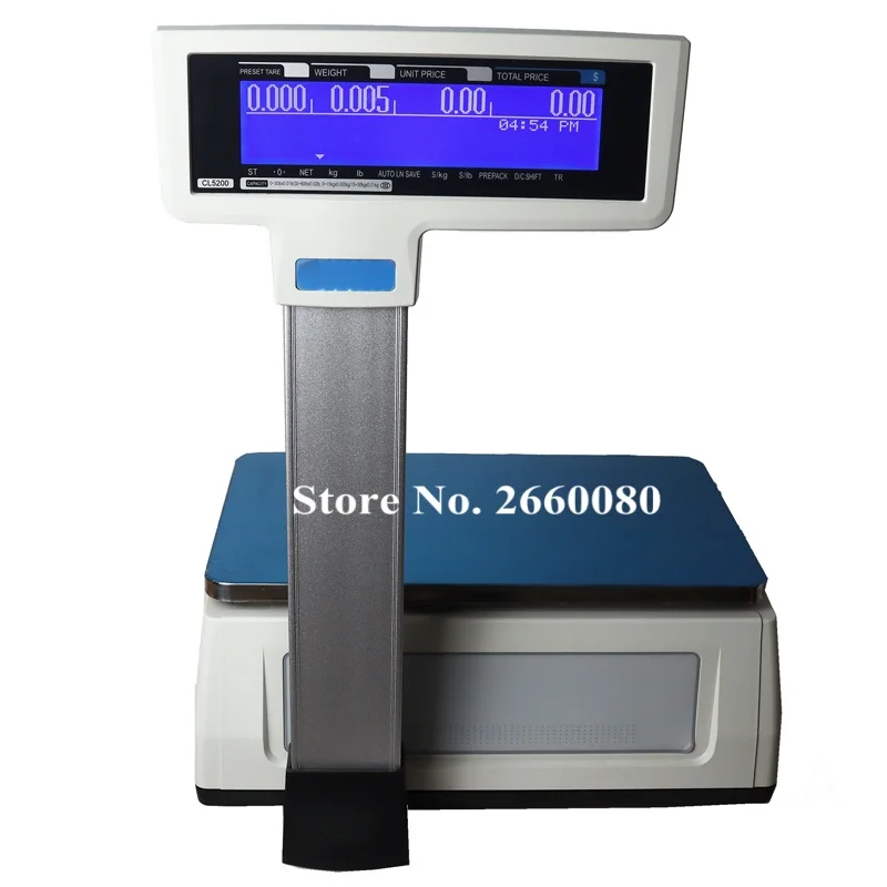 CL-5200 Barcode Label Printing Balance Cash Register Receipt Scale CL5200 Label Printer Scale English Version 30kg 15kg
CL-5200 Barcode Label Printing Balance Cash Register Receipt Scale CL5200 Label Printer Scale English Version 30kg 15kg