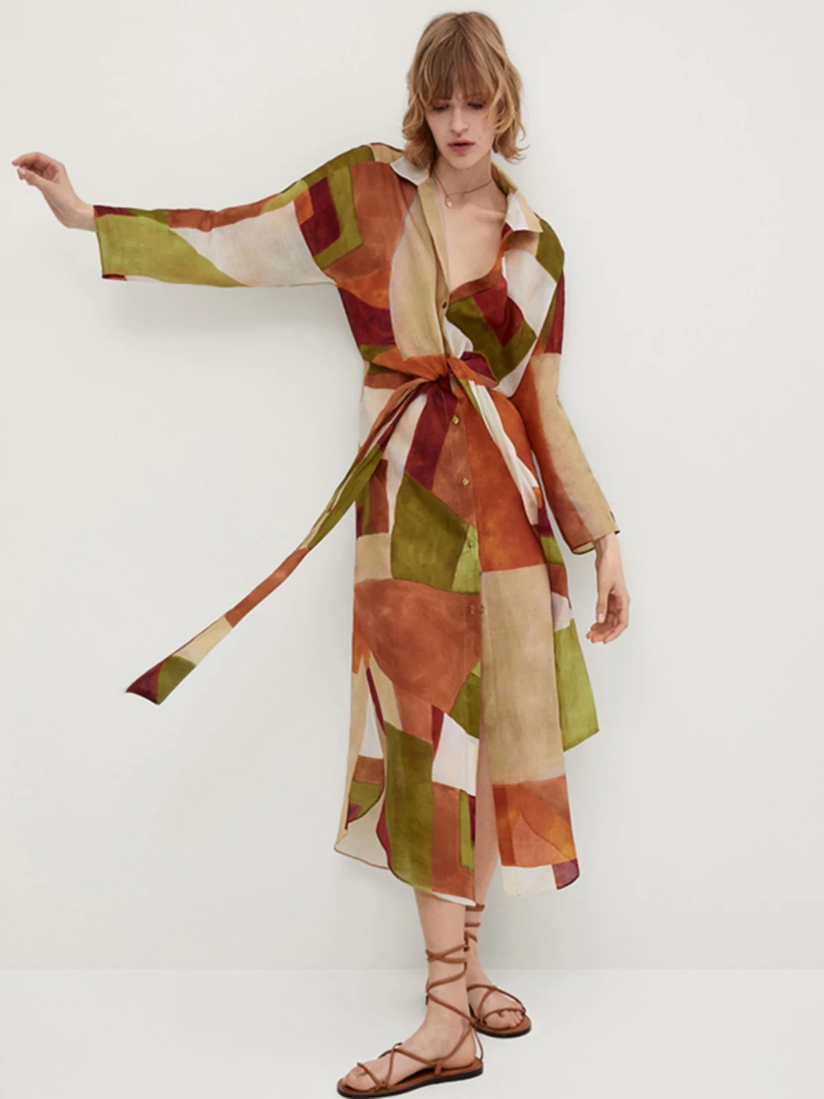 Ele Long Sve Printed Dr Slim Fit Casual Sle Polyester Fabric H Version mid Waist for Ladies in Their 30s Summer Wear
Ele Long Sve Printed Dr Slim Fit Casual Sle Polyester Fabric H Version mid Waist for Ladies in Their 30s Summer Wear