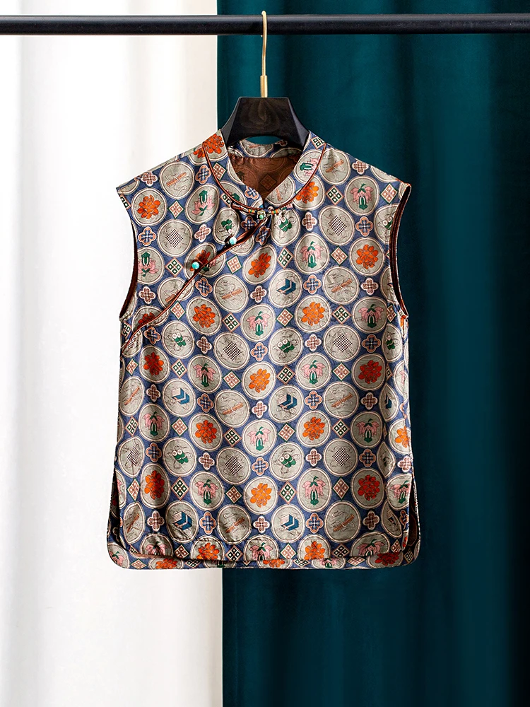 New Chinese Sle Silk Yuzhen Printed Svel Top Women's Summer Loose Fit Button up Thin Fabric Stand Collar Casual irt
New Chinese Sle Silk Yuzhen Printed Svel Top Women's Summer Loose Fit Button up Thin Fabric Stand Collar Casual irt