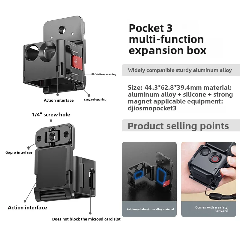 Aluminum Magnetic Mount for DJI OSMO Pocket 3 Adapter Expansion with 1/4'' Thread Hole & Cold Shoe for DJI OSMO Pocket 3
Aluminum Magnetic Mount for DJI OSMO Pocket 3 Adapter Expansion with 1/4'' Thread Hole & Cold Shoe for DJI OSMO Pocket 3