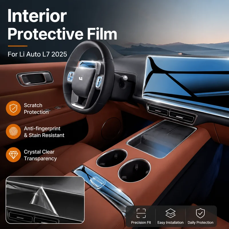 Transparent Interior Protective Film for Li Auto L7 2025 - Center Console, Armrest, and Rear AC Screen Cover, Replacement Parts
Transparent Interior Protective Film for Li Auto L7 2025 - Center Console, Armrest, and Rear AC Screen Cover, Replacement Parts