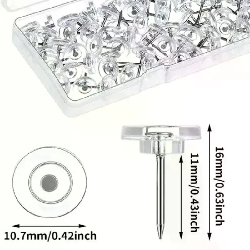 50Pcs Transparent Map Pins Multi-purpsoe Flat Round Pushpins Decor Thumb Tacks
50Pcs Transparent Map Pins Multi-purpsoe Flat Round Pushpins Decor Thumb Tacks