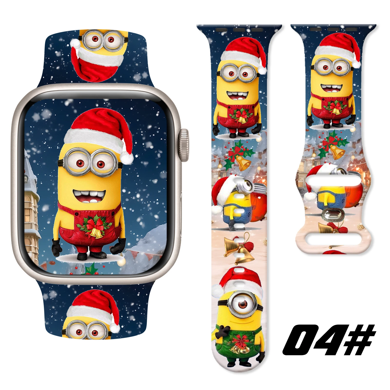 MINISO Christmas Minions Print Strap for Apple Watch 11 10 9 Silicone Band Replaceable Bracelet for iWatch 46/44/42mm Watchband
MINISO Christmas Minions Print Strap for Apple Watch 11 10 9 Silicone Band Replaceable Bracelet for iWatch 46/44/42mm Watchband