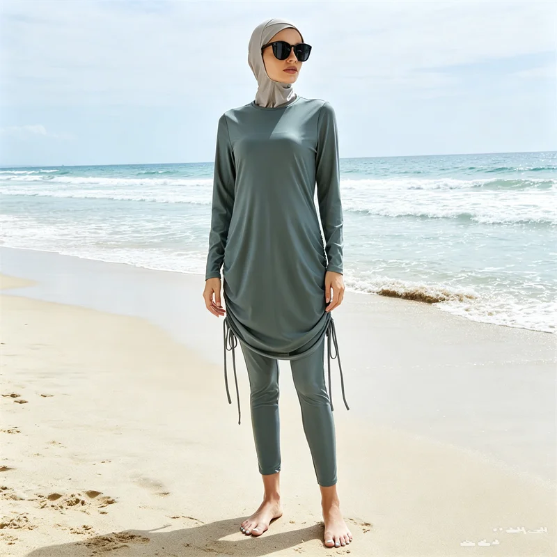 Burkini Muslim Women Swimsuit Swimwear Islam Modest Burkinis Tops Pants Cap Suits 3 Pieces Bathing Conservative Maillot De Bain
Burkini Muslim Women Swimsuit Swimwear Islam Modest Burkinis Tops Pants Cap Suits 3 Pieces Bathing Conservative Maillot De Bain