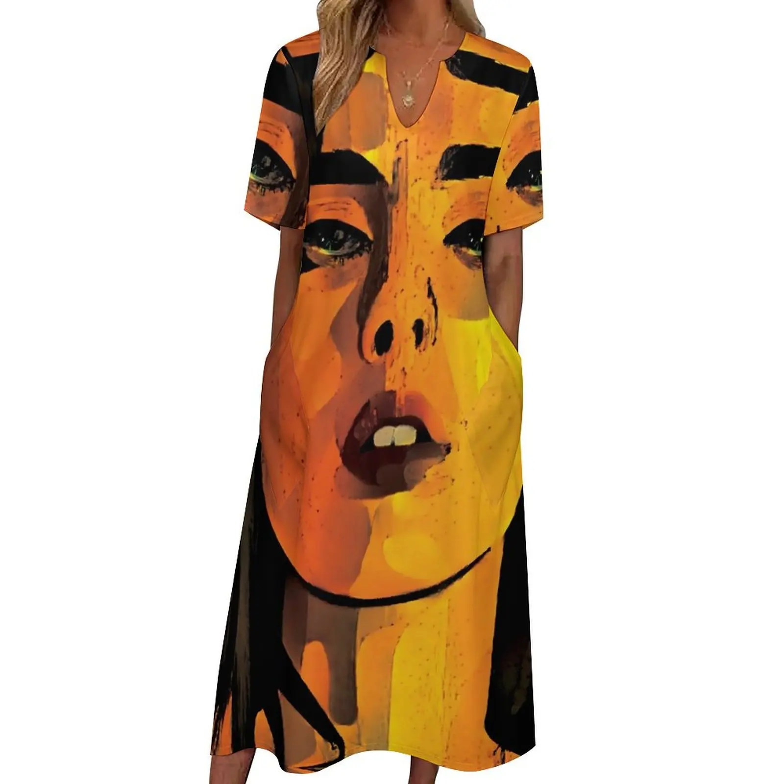 Lady Face Print Dress Summer The Stare Streetwear Casual Long Dresses Womens Cute Maxi Dress Birthday Present
Lady Face Print Dress Summer The Stare Streetwear Casual Long Dresses Womens Cute Maxi Dress Birthday Present