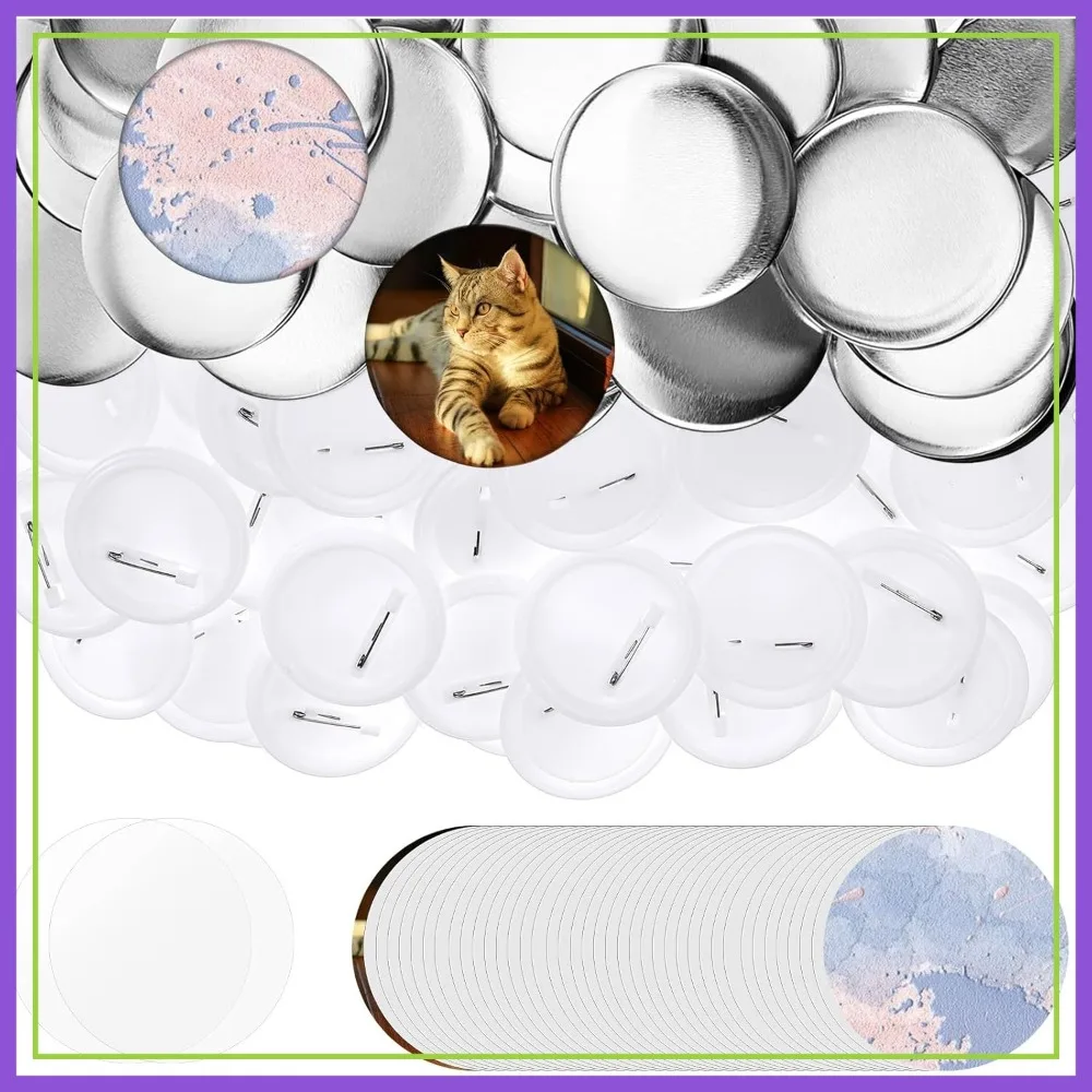 100 Sets 2.25 Inch Button Maker Supplies, 58mm Metal Covers, Plastic Pin Backs, Clear Film & Paper, DIY Pin Maker Press Kit
100 Sets 2.25 Inch Button Maker Supplies, 58mm Metal Covers, Plastic Pin Backs, Clear Film & Paper, DIY Pin Maker Press Kit