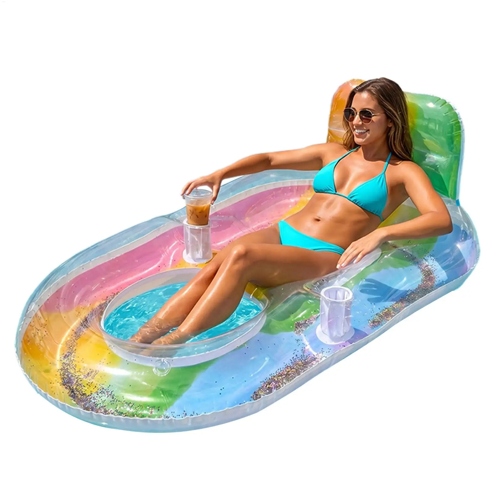 Pool Floats for Adults with Cup Holder Floating Lounge Chair Swimming Pool Floats Summer Lounger for Water Beach Lake Outdoor
Pool Floats for Adults with Cup Holder Floating Lounge Chair Swimming Pool Floats Summer Lounger for Water Beach Lake Outdoor