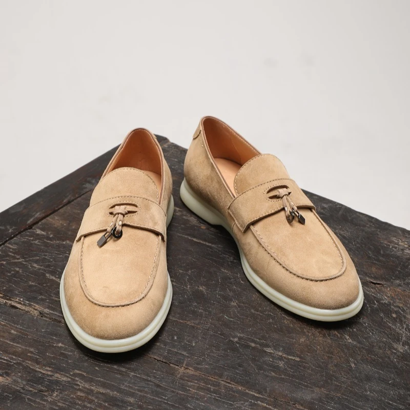 Designer Fashion Summer Suede Loafers Men Shoes Genuine Leather Work Walking Casual Breathable High Quality Leather Shoes Male
Designer Fashion Summer Suede Loafers Men Shoes Genuine Leather Work Walking Casual Breathable High Quality Leather Shoes Male