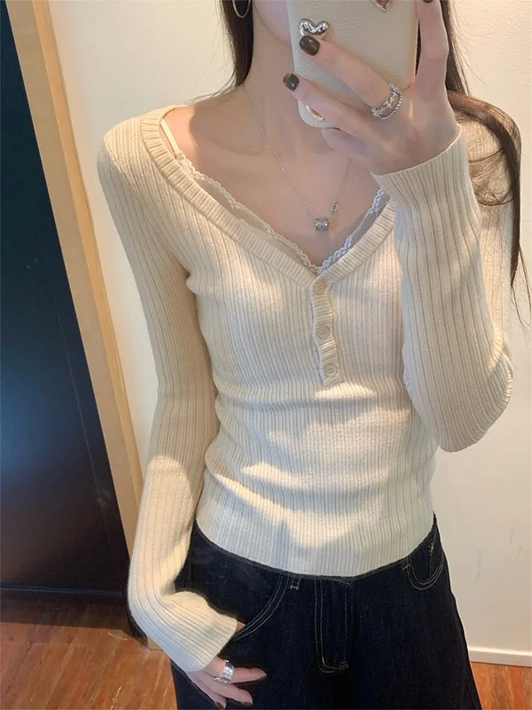 Slim Fit Knitted Sweater Women's V-Ne Button up Base Layer irt Korean Sle Long Sve Breathable ort Length Cardigan
Slim Fit Knitted Sweater Women's V-Ne Button up Base Layer irt Korean Sle Long Sve Breathable ort Length Cardigan