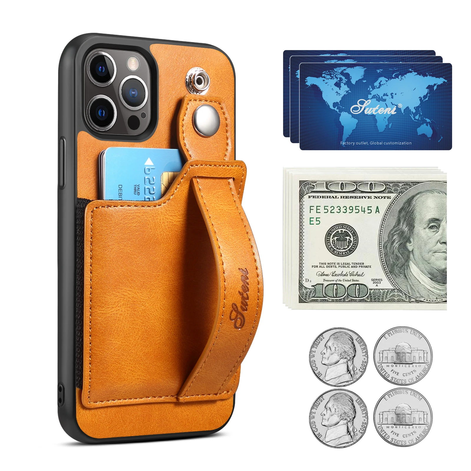 Suitable For IPhone 14 Phone Case, Apple 13proMax Phone Card Insert Leather Case, Wrist Strap With Card Slot, 12 Protective Case
Suitable For IPhone 14 Phone Case, Apple 13proMax Phone Card Insert Leather Case, Wrist Strap With Card Slot, 12 Protective Case