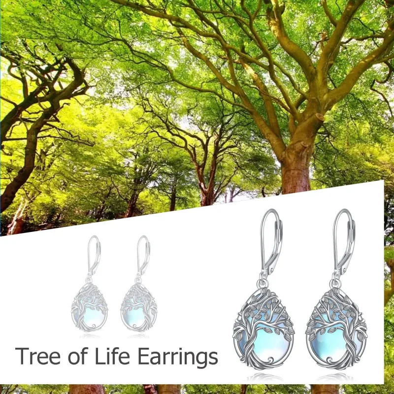 Tree of Life Dangle Earrings, 925 Sterling Silver with Black Onyx Inlay, Celtic Symbol Drop Earrings, Gift for Women
Tree of Life Dangle Earrings, 925 Sterling Silver with Black Onyx Inlay, Celtic Symbol Drop Earrings, Gift for Women