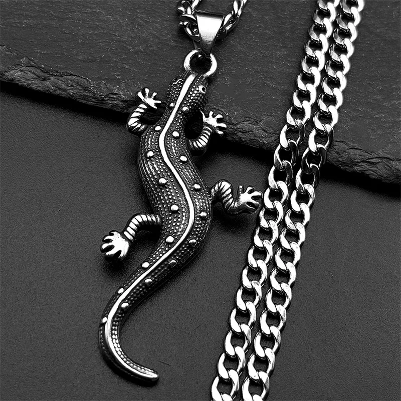 316L Gecko Lizard Necklaces for Men Stainless Steel Pendants Chain Silver Color Animal Rock Punk Party Jewelry Amulet Gift
316L Gecko Lizard Necklaces for Men Stainless Steel Pendants Chain Silver Color Animal Rock Punk Party Jewelry Amulet Gift