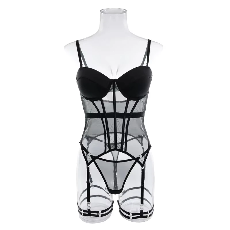 Bikini mesh breathable shapewear two-piece set with underwire and leg rings
Bikini mesh breathable shapewear two-piece set with underwire and leg rings