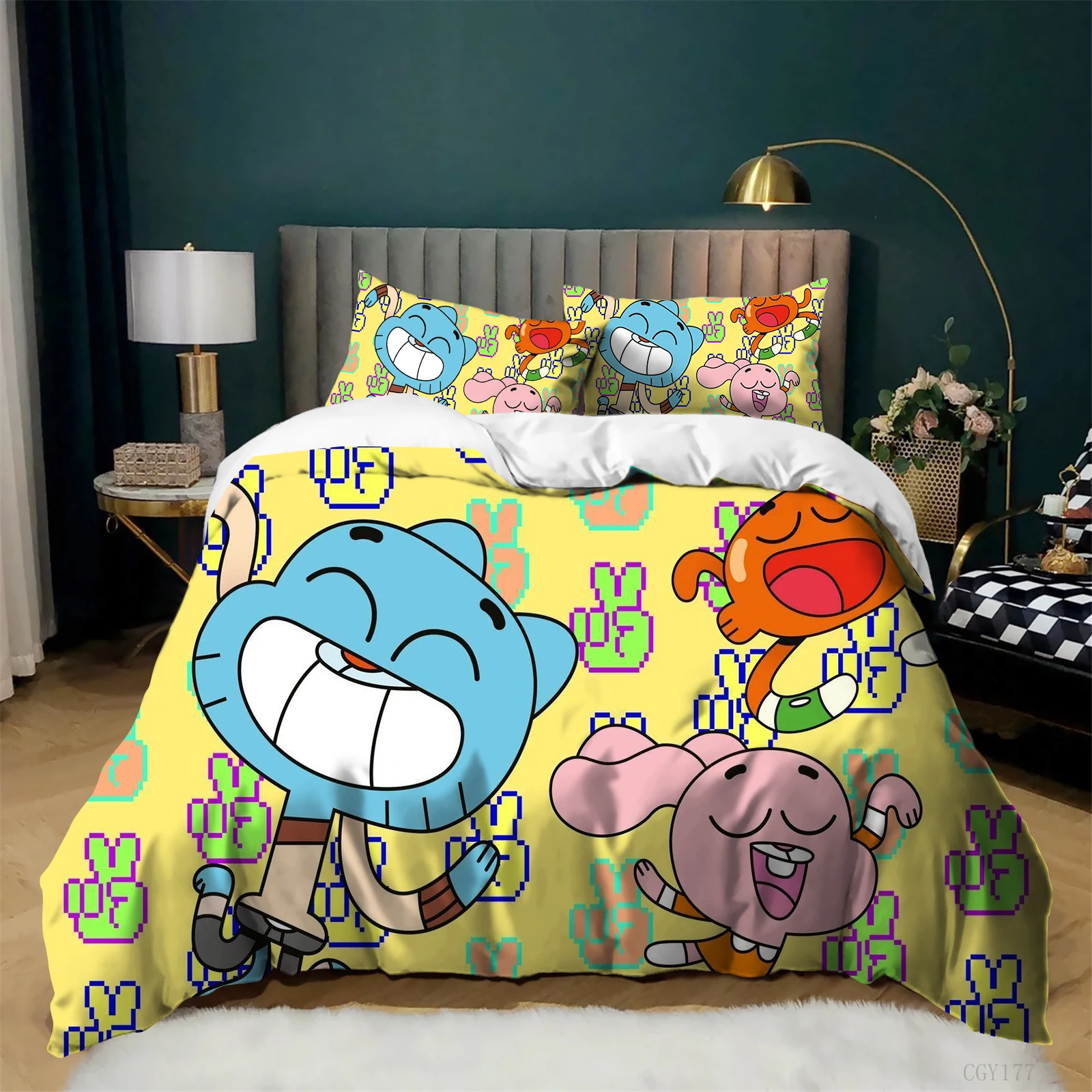 Комплект постельного белья The Amazing World of Gumball: Мягкий дышащий комплект из 3 предметов с мультяшным рисунком и застежкой-молнией
Комплект постельного белья The Amazing World of Gumball: Мягкий дышащий комплект из 3 предметов с мультяшным рисунком и застежкой-молнией