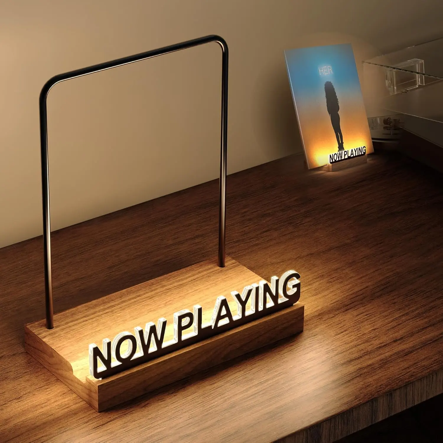 Now Playing Vinyl Record Stand with Warm LED Light, USB Powered, Minimalist Design, Non-Slip Base, Gift for Music Lovers
Now Playing Vinyl Record Stand with Warm LED Light, USB Powered, Minimalist Design, Non-Slip Base, Gift for Music Lovers