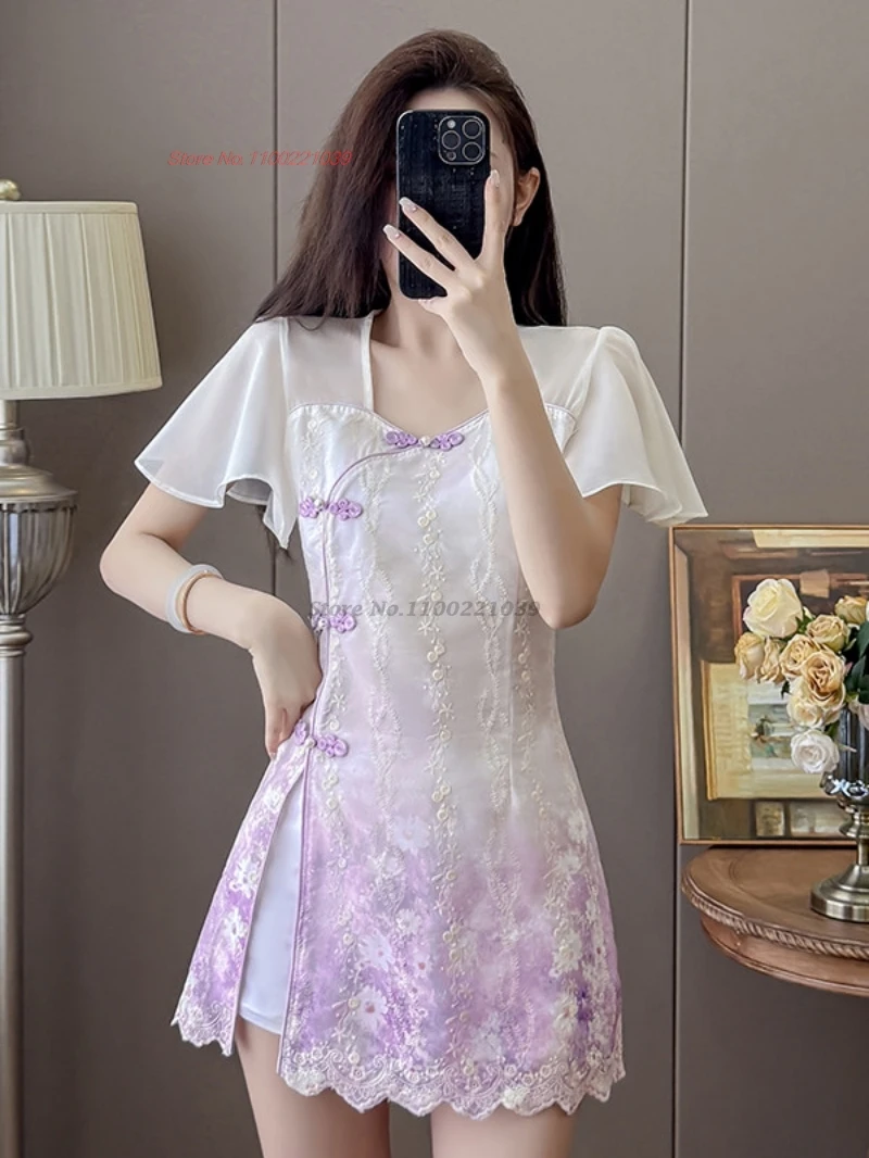 2026 chinese sexy nightclub dress mesh sleeve cheongsam flower print embroidery qipao dress+shorts set hotel spa work dress
2026 chinese sexy nightclub dress mesh sleeve cheongsam flower print embroidery qipao dress+shorts set hotel spa work dress
