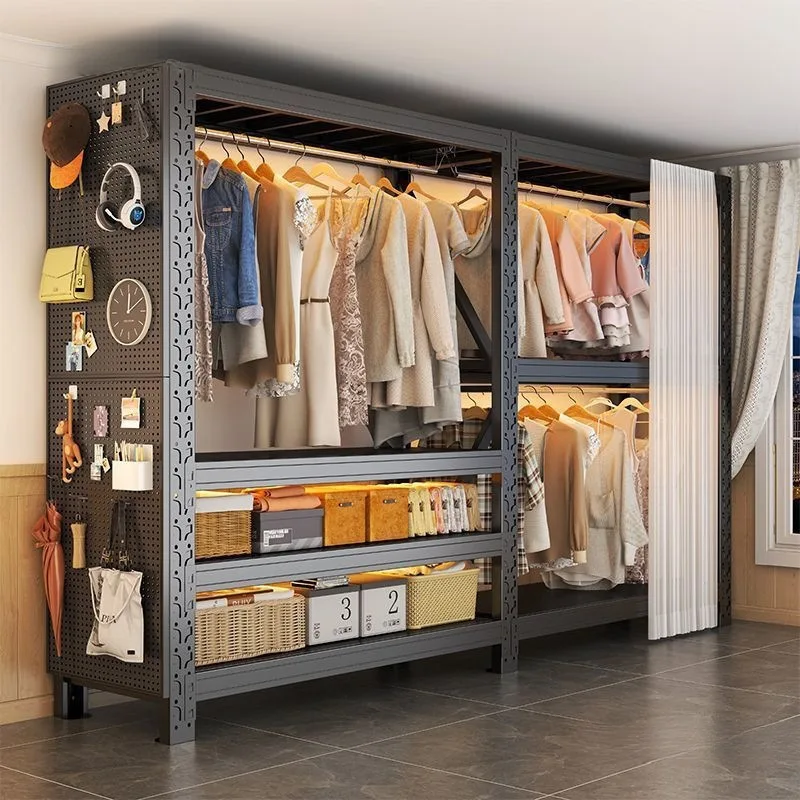 Steel coat rack butterfly hole shelf combination wardrobe household open simple hanger floor wrought iron storage rack
Steel coat rack butterfly hole shelf combination wardrobe household open simple hanger floor wrought iron storage rack