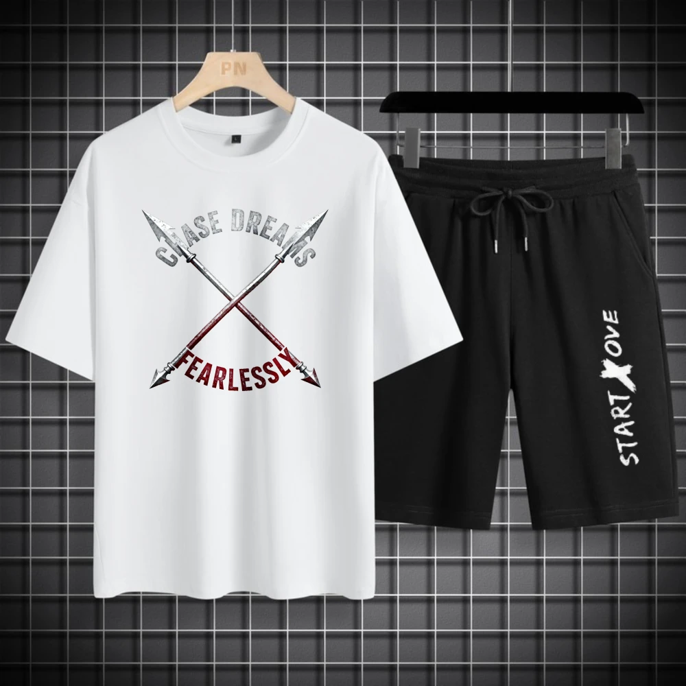 Мужские комплекты футболок, дышащий костюм для мужчин, модный летний мужской комплект толстовок, комплект толстовок из полиэстера с коротким рукавом + шорты
Мужские комплекты футболок, дышащий костюм для мужчин, модный летний мужской комплект толстовок, комплект толстовок из полиэстера с коротким рукавом + шорты