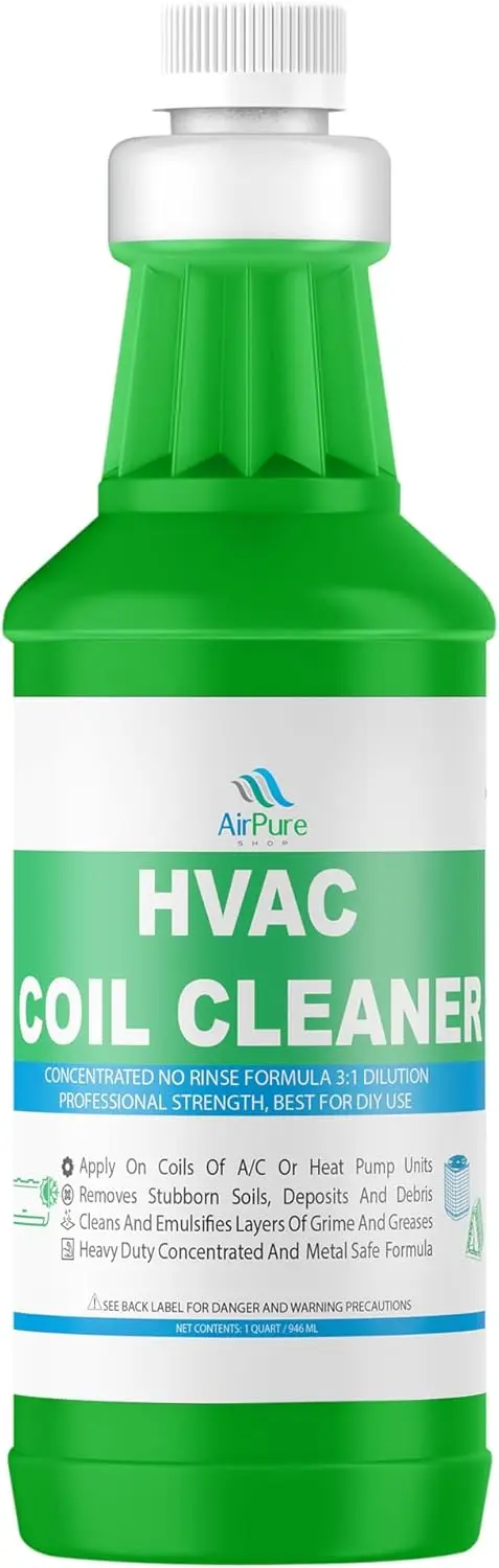 AC Evaporator Coil Cleaner - No-Rinse Formula, Metal-Safe, Cleans HVAC, Mini Splits, Heat Pumps
AC Evaporator Coil Cleaner - No-Rinse Formula, Metal-Safe, Cleans HVAC, Mini Splits, Heat Pumps