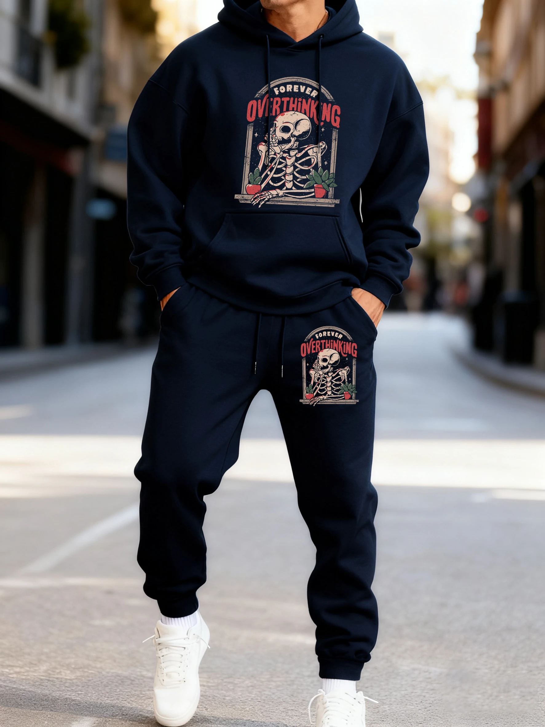Forever Overthinking Skeletons Print Hoodie Set Men Street Pocket Tracksuit Fleece Hipster Long Pants Autumn Basics Sweatpants
Forever Overthinking Skeletons Print Hoodie Set Men Street Pocket Tracksuit Fleece Hipster Long Pants Autumn Basics Sweatpants