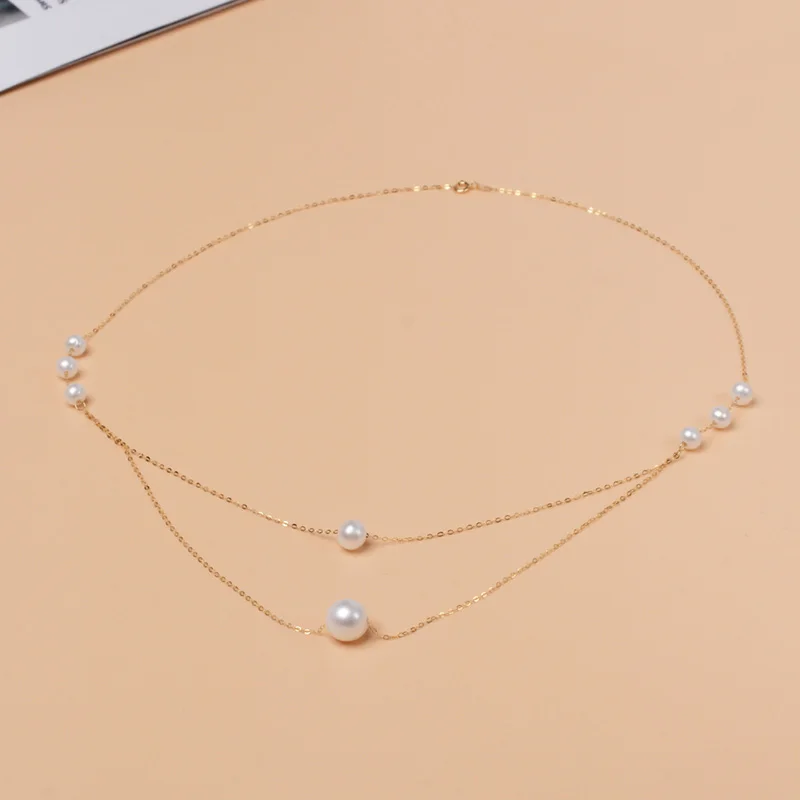 New Fine jewelry 18K Yellow Gold Natrual freshwater pearl double necklace pendant AU750 wedding party gift for women x515
New Fine jewelry 18K Yellow Gold Natrual freshwater pearl double necklace pendant AU750 wedding party gift for women x515