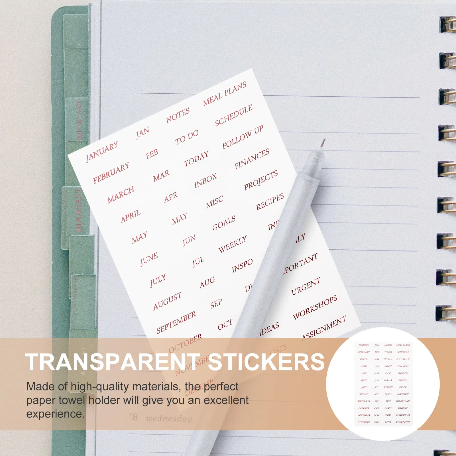 4 Sheets Monthly Stickers English PVC Scrapbook Washi for Scrapbooking Planner Journaling Supplies
4 Sheets Monthly Stickers English PVC Scrapbook Washi for Scrapbooking Planner Journaling Supplies