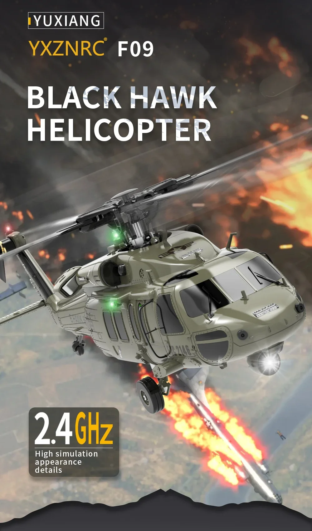Вертолет F09 в масштабе 1:4 UH60-Black Hawk, 6 каналов, без флайбар, Arobatic, профессиональные игрушки и хобби с дистанционным управлением 6G/3D
Вертолет F09 в масштабе 1:4 UH60-Black Hawk, 6 каналов, без флайбар, Arobatic, профессиональные игрушки и хобби с дистанционным управлением 6G/3D