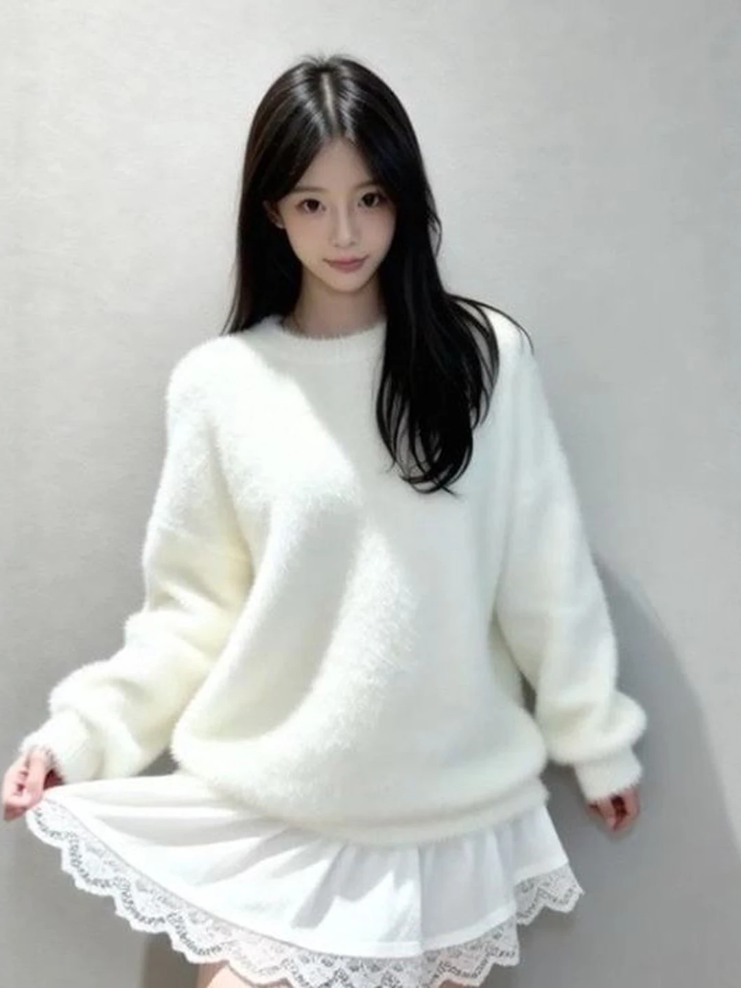 Ladies' Loose Fit round Neck Knitwear Soft Style Spring Season White Color Comfortable Lazy Style Fashionable Casual Wear
Ladies' Loose Fit round Neck Knitwear Soft Style Spring Season White Color Comfortable Lazy Style Fashionable Casual Wear