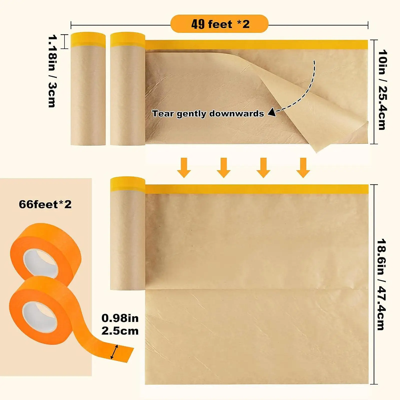 2Pcs Painting Drop Films with Tape Dust Proof Paint Pre Taped Masking Films
2Pcs Painting Drop Films with Tape Dust Proof Paint Pre Taped Masking Films