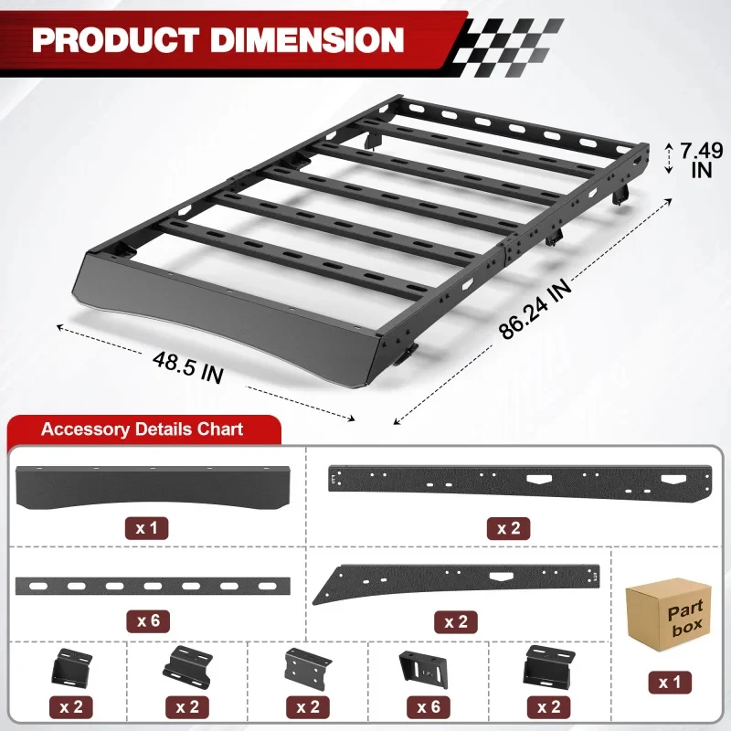 Factory Hot SaleOEM Roof Rack Fits -, Heavy- Carbon Platform, Powder-Coated Steel
Factory Hot SaleOEM Roof Rack Fits -, Heavy- Carbon Platform, Powder-Coated Steel