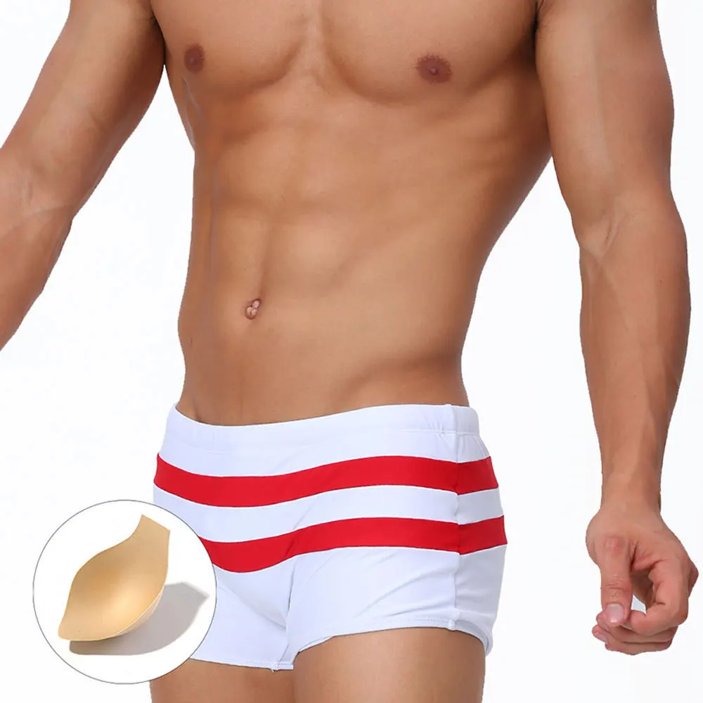 Men's solid color splicing thickened quick-drying swimming trunks with cup size and rear zipper small pocket boxers
Men's solid color splicing thickened quick-drying swimming trunks with cup size and rear zipper small pocket boxers