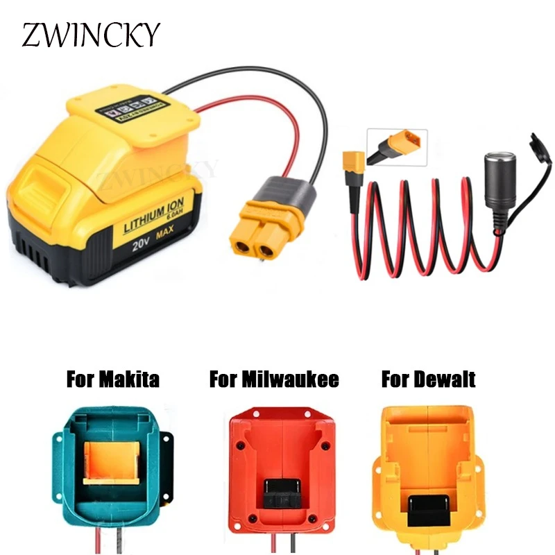 Адаптер для преобразователя батареи Makita/Milwaukee/Dewalt 18 В 20 В с интерфейсом прикуривателя Адаптер силового колеса (без батареи)
Адаптер для преобразователя батареи Makita/Milwaukee/Dewalt 18 В 20 В с интерфейсом прикуривателя Адаптер силового колеса (без батареи)