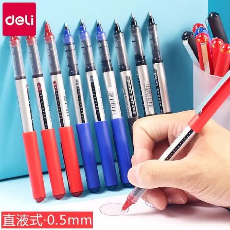 12pcs/Box Straight Liquid Pen Ballpoint Pen Roller Ball Pen High-capacity Quick Work 0.5mm Black Permanent Waterproofing
12pcs/Box Straight Liquid Pen Ballpoint Pen Roller Ball Pen High-capacity Quick Work 0.5mm Black Permanent Waterproofing