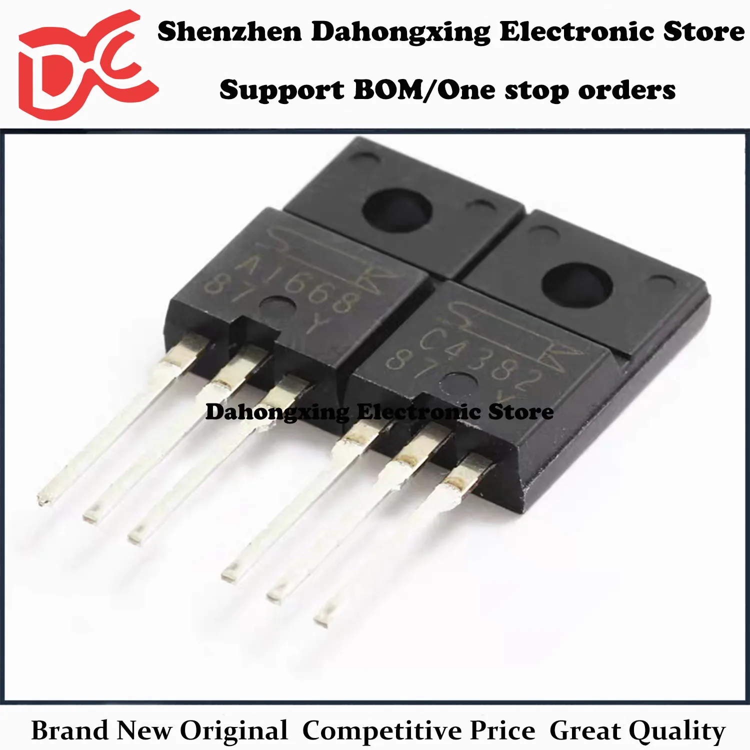 New Original 10Pairs 2SA1668 A1668 + 2SC4382 C4382 TO-220F Audio Amplifier Transistor Electronic Components Great Quality
New Original 10Pairs 2SA1668 A1668 + 2SC4382 C4382 TO-220F Audio Amplifier Transistor Electronic Components Great Quality