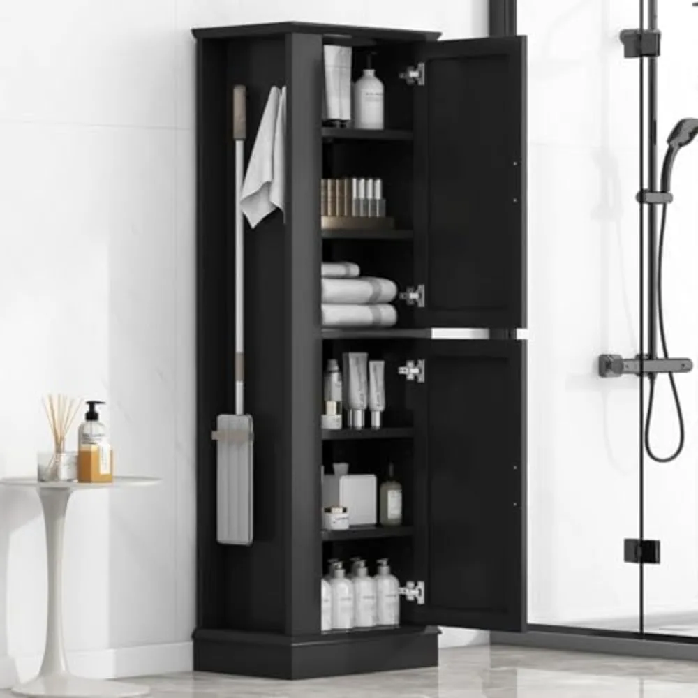Tall Narrow Storage Cabinet, Wood White Storage Cabinet with 2 Doors,4 Adjustable Shelves and Side,for Bathroom Freestanding Bla
Tall Narrow Storage Cabinet, Wood White Storage Cabinet with 2 Doors,4 Adjustable Shelves and Side,for Bathroom Freestanding Bla