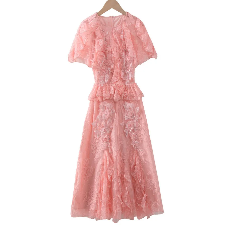 Summer 2025 new styles of European and American women's clothing Short-sleeved and round-neck Beaded sequin lace dress
Summer 2025 new styles of European and American women's clothing Short-sleeved and round-neck Beaded sequin lace dress