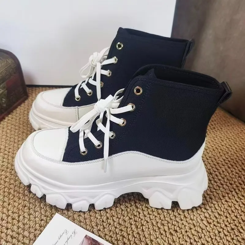 Высокие женские парусиновые туфли, многофункциональная модная спортивная обувь на толстой подошве, резиновая подошва, защитная обувь для лодыжки
Высокие женские парусиновые туфли, многофункциональная модная спортивная обувь на толстой подошве, резиновая подошва, защитная обувь для лодыжки