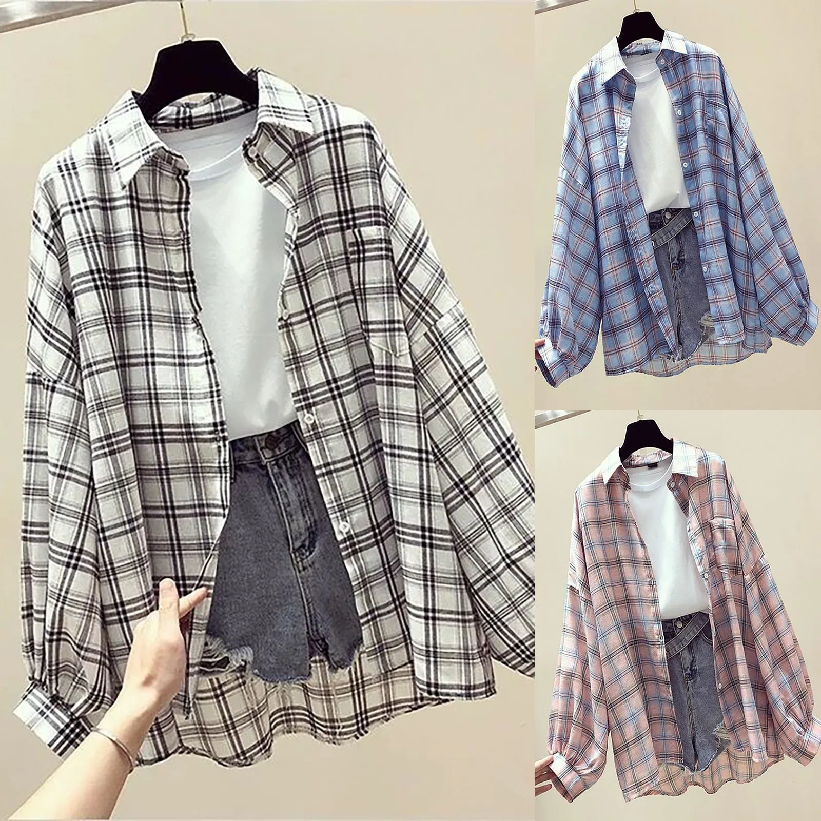Chiffon Plaid Shirt Women 2023 Summer Fashion Color Matching Loose Blouse and Shirt Women Casual Long Sleeve Sunscreen Top Blusa
Chiffon Plaid Shirt Women 2023 Summer Fashion Color Matching Loose Blouse and Shirt Women Casual Long Sleeve Sunscreen Top Blusa