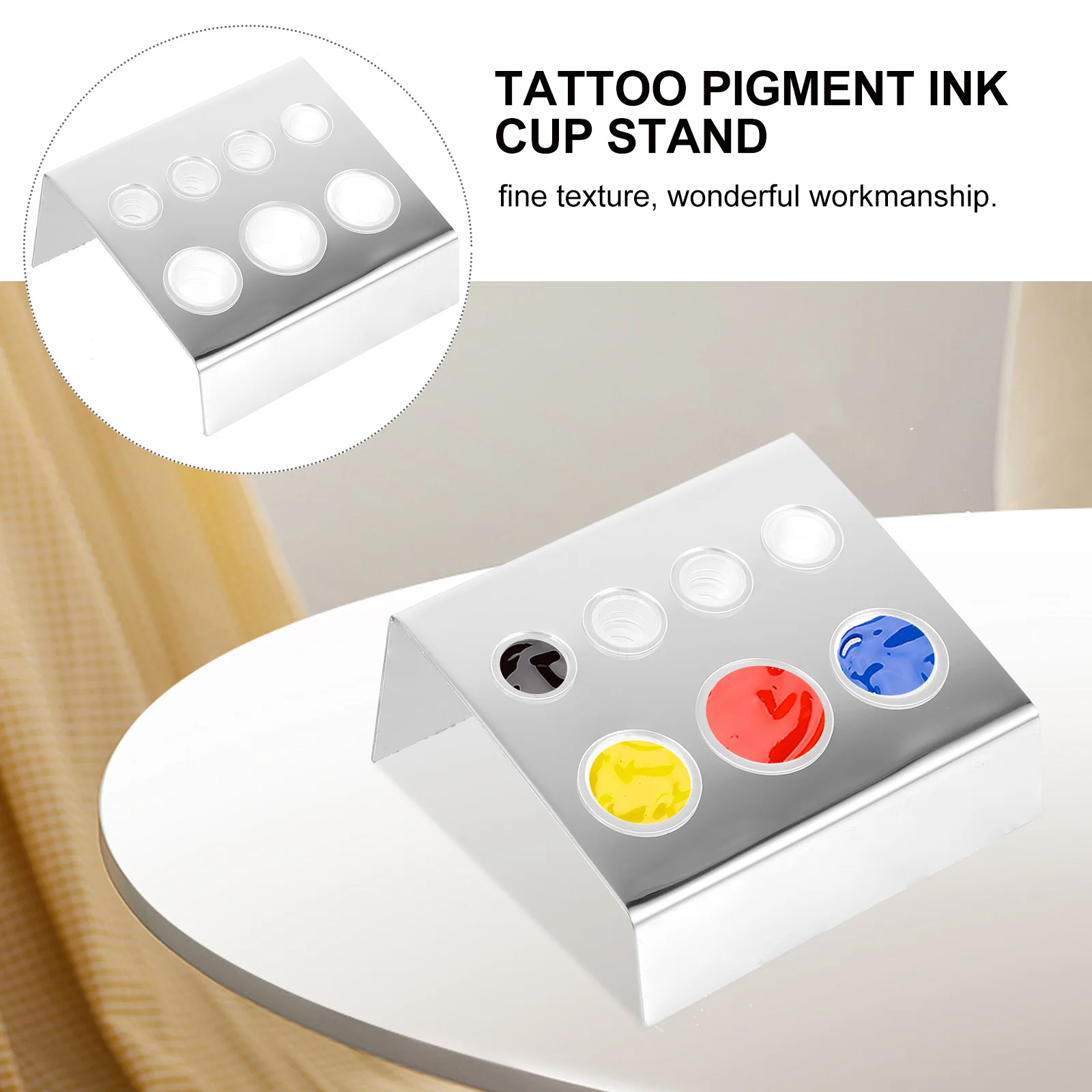 1Set Tattoo Pigment Ink Cup Holder Metal Stainless Steel 7-Holes Design Durable Stand Practical Reusable for Tattoo Use
1Set Tattoo Pigment Ink Cup Holder Metal Stainless Steel 7-Holes Design Durable Stand Practical Reusable for Tattoo Use