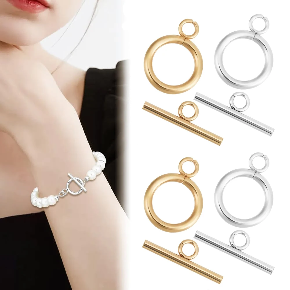 10 Sets Toggle Clasps T-Bar and O-Ring Links OT End Stainless Steel Toggle Clasp for Necklace Jewelry Making Clasps Connectors
10 Sets Toggle Clasps T-Bar and O-Ring Links OT End Stainless Steel Toggle Clasp for Necklace Jewelry Making Clasps Connectors