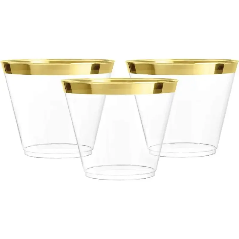100 Gold Plastic Cups 9 oz Hard Disposable Cups Plastic Wine Cups Plastic Cocktail Glasses
100 Gold Plastic Cups 9 oz Hard Disposable Cups Plastic Wine Cups Plastic Cocktail Glasses