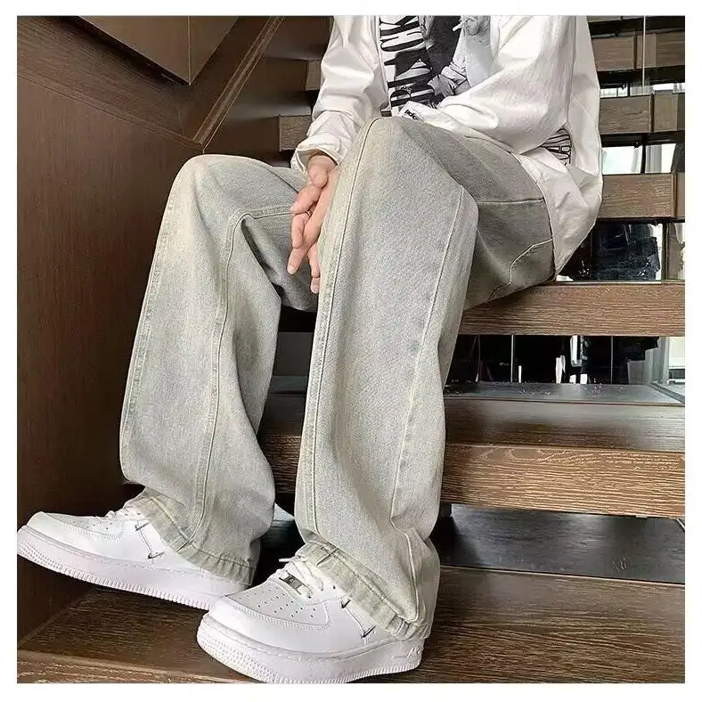 Мужские джинсы Bell Bot, винтажные, прямые, свободные, длинные брюки, цвет желтый/грязь, весна-осень, модный бренд High Street
Мужские джинсы Bell Bot, винтажные, прямые, свободные, длинные брюки, цвет желтый/грязь, весна-осень, модный бренд High Street