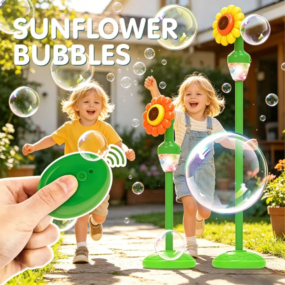 Remote Control Electric Sunflower Bubble Machine Automatic Sound Light Adjustable Height Christmas Gifts For Children
Remote Control Electric Sunflower Bubble Machine Automatic Sound Light Adjustable Height Christmas Gifts For Children