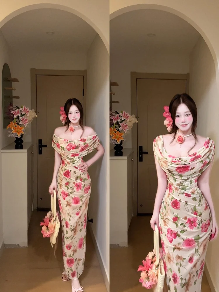 Romantic Style Floral Skirt Maxi Dress Slim Fit Summer Vacation Women's Gown with Pleats Flip Collar for plus Size Ladies
Romantic Style Floral Skirt Maxi Dress Slim Fit Summer Vacation Women's Gown with Pleats Flip Collar for plus Size Ladies