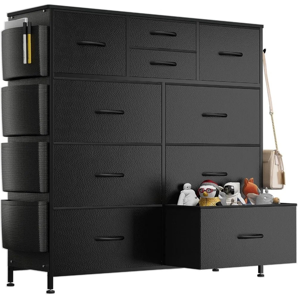 Dresser for Bedroom with 10 Drawers, Chest of Drawers with Side Pockets and Hooks, PU Storage Dresser, Organizer Unit
Dresser for Bedroom with 10 Drawers, Chest of Drawers with Side Pockets and Hooks, PU Storage Dresser, Organizer Unit